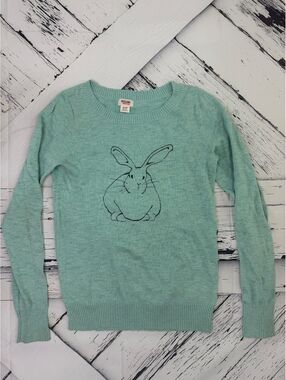 Vintage Mossimo Mint Green Chubby Bunny Graphic Cottagecore Sweater Women’s XS